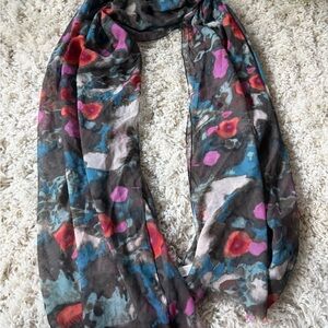 Elegant Multicolor artist artsy loft Ann Taylor Floral Scarf